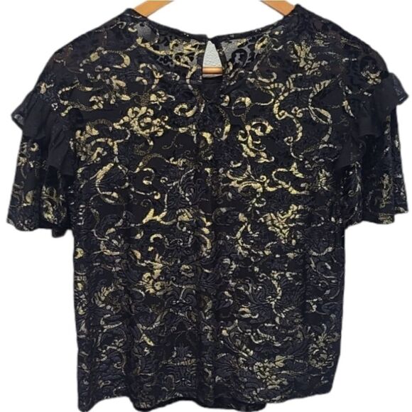 Altar'd State Ruffled Sheer Blouse size Small - Picture 6 of 16